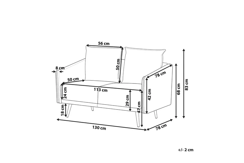 Maurana 2-sits Soffa - Sammet/Grå - Möbler - Vardagsrum - Soffor - 2-sits soffor
