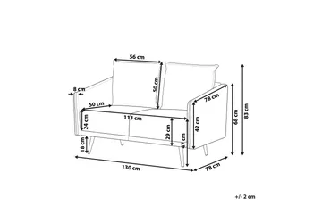 Maurana 2-sits Soffa - Sammet/Grå - Möbler - Vardagsrum - Soffor - 2-sits soffor