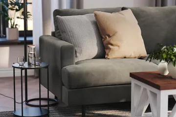 Menard Compact 3-sits Manchestersoffa - Grå - Möbler - Vardagsrum - Soffor - 3-sits soffor
