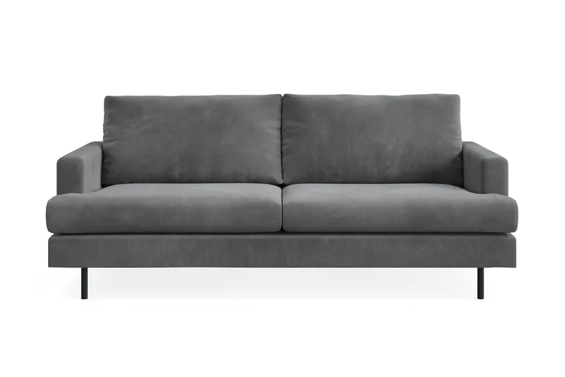 Menard Compact 3-sits Manchestersoffa - Grå - Möbler - Vardagsrum - Soffor - 3-sits soffor