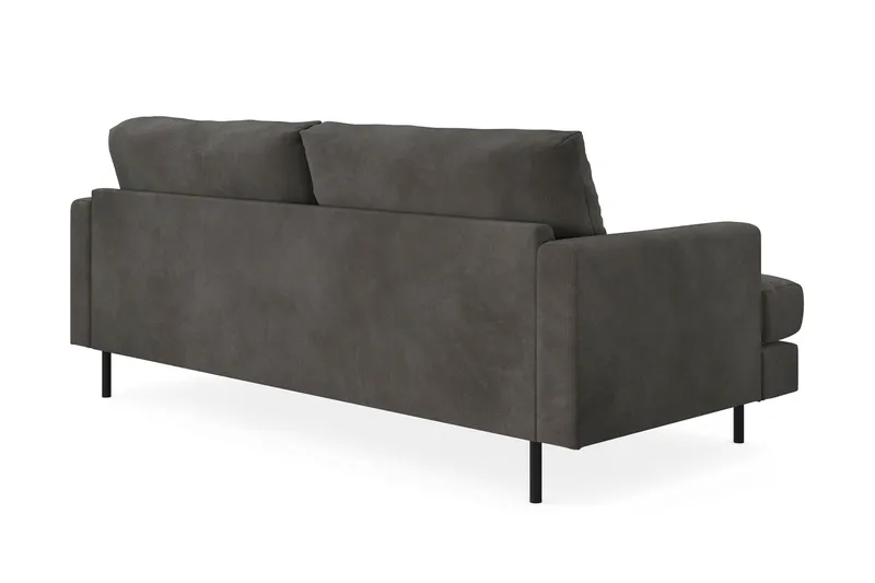 Menard Compact 3-sits Manchestersoffa - Mörkgrå - Möbler - Vardagsrum - Soffor - 3-sits soffor