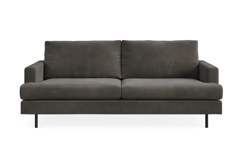 Menard Compact 3-sits Manchestersoffa - Mörkgrå - Möbler - Vardagsrum - Soffor - 3-sits soffor