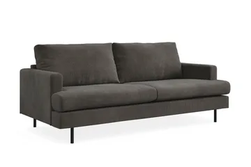 Menard Compact 3-sits Manchestersoffa - Mörkgrå - Möbler - Vardagsrum - Soffor - 3-sits soffor