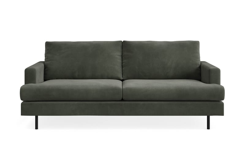 Menard Compact 3-sits Manchestersoffa - Mörkgrön - Möbler - Vardagsrum - Soffor - 3-sits soffor