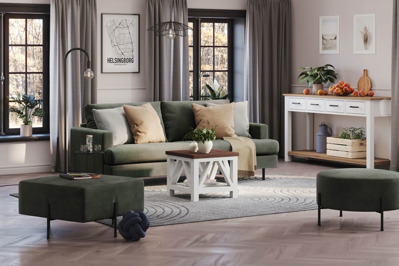 Menard Compact 3-sits Manchestersoffa - Mörkgrön - Möbler - Vardagsrum - Soffor - 3-sits soffor