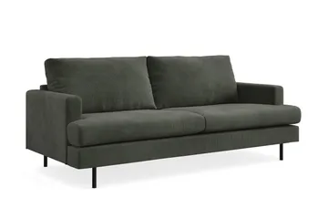 Menard Compact 3-sits Manchestersoffa - Mörkgrön - Möbler - Vardagsrum - Soffor - 3-sits soffor