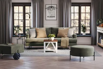 Menard Compact 3-sits Manchestersoffa - Mörkgrön - Möbler - Vardagsrum - Soffor - 3-sits soffor