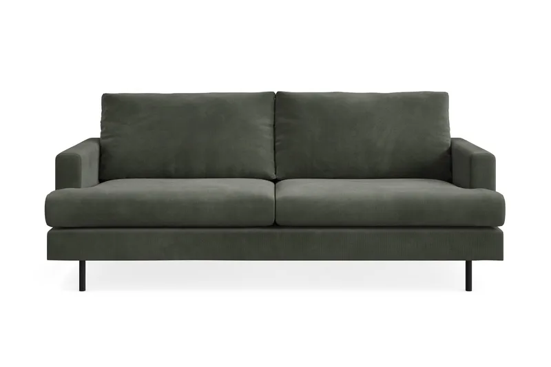 Menard Compact 3-sits Manchestersoffa - Mörkgrön - Möbler - Vardagsrum - Soffor - 3-sits soffor