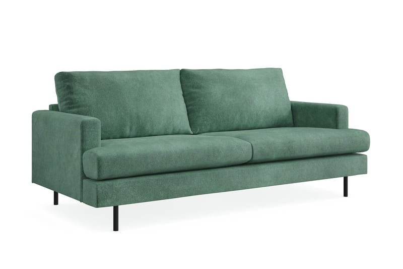 Menard Compact 3-sits Sammetssoffa - Mörkgrön - Möbler - Vardagsrum - Soffor - 3-sits soffor