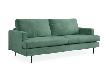Menard Compact 3-sits Sammetssoffa - Mörkgrön - Möbler - Vardagsrum - Soffor - 3-sits soffor