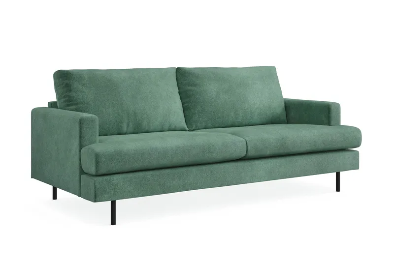 Menard Compact 3-sits Sammetssoffa - Mörkgrön - Möbler - Vardagsrum - Soffor - 3-sits soffor