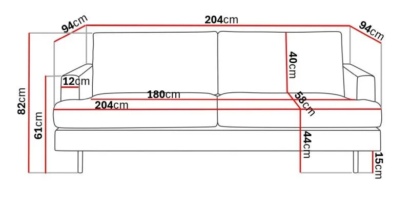 Menard Compact 3-sits Tygsoffa - Beige - Möbler - Vardagsrum - Soffor - 3-sits soffor