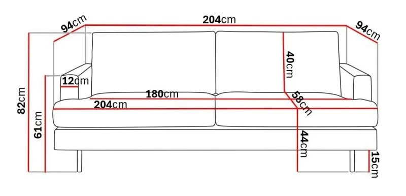 Menard Compact 3-sits Tygsoffa - Grå - Möbler - Vardagsrum - Soffor - 3-sits soffor