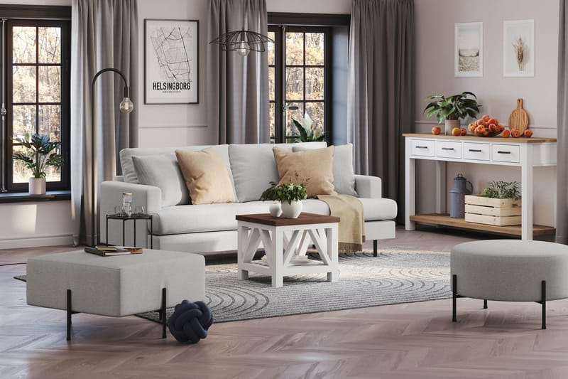 Menard Compact 3-sits Tygsoffa - Ljusgrå - Möbler - Vardagsrum - Soffor - 3-sits soffor