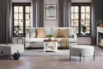 Menard Compact 3-sits Tygsoffa - Ljusgrå - Möbler - Vardagsrum - Soffor - 3-sits soffor