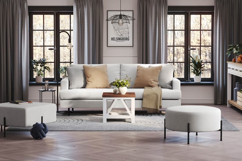 Menard Compact 3-sits Tygsoffa - Ljusgrå - Möbler - Vardagsrum - Soffor - 3-sits soffor