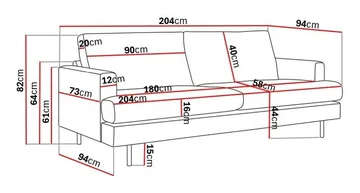Menard Compact 3-sits Tygsoffa - Ljusgrå - Möbler - Vardagsrum - Soffor - 3-sits soffor