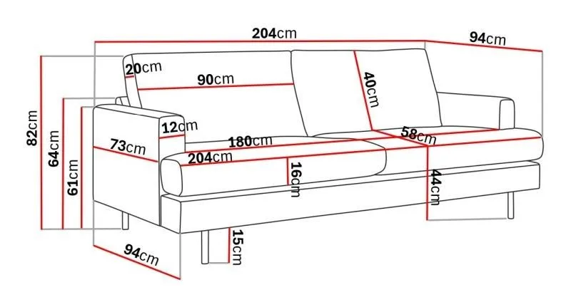 Menard Compact 3-sits Tygsoffa - Ljusgrå - Möbler - Vardagsrum - Soffor - 3-sits soffor