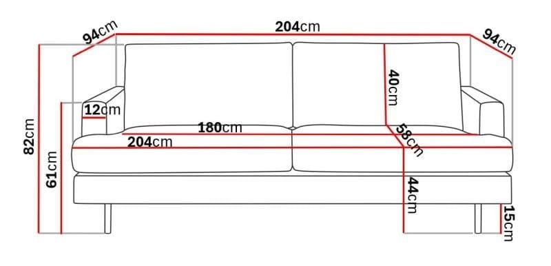 Menard Compact 3-sits Tygsoffa - Mörkgrå - Möbler - Vardagsrum - Soffor - 3-sits soffor