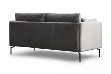 Mezonzo 2-sits Sammetssoffa 177 cm med Smala Armstöd - Grå - Möbler - Vardagsrum - Soffor - 2-sits soffor