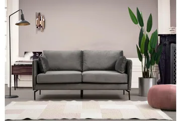 Mezonzo 2-sits Sammetssoffa 177 cm med Smala Armstöd - Grå - Möbler - Vardagsrum - Soffor - 2-sits soffor