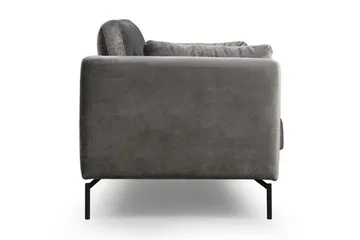 Mezonzo 2-sits Sammetssoffa 177 cm med Smala Armstöd - Grå - Möbler - Vardagsrum - Soffor - 2-sits soffor