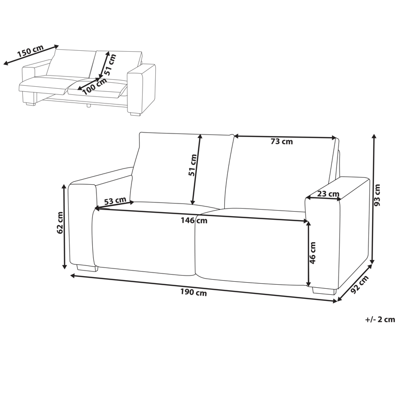 2-sits soffa Nukari - Grå - Möbler - Vardagsrum - Soffor - Reclinersoffor & Biosoffor