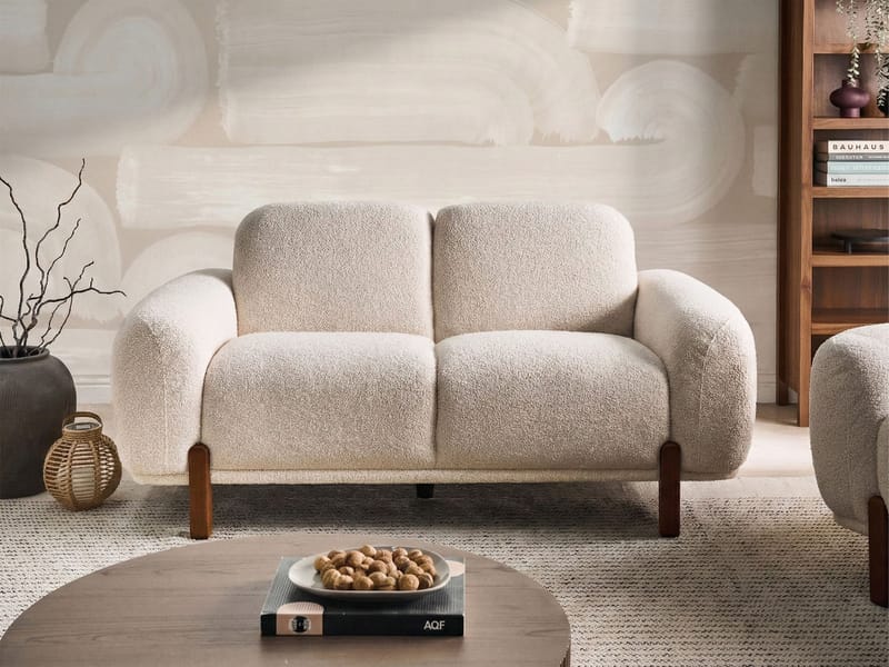 2-sits soffa Odnes i Bouclé - Vit - Möbler - Vardagsrum - Soffor - 2-sits soffor