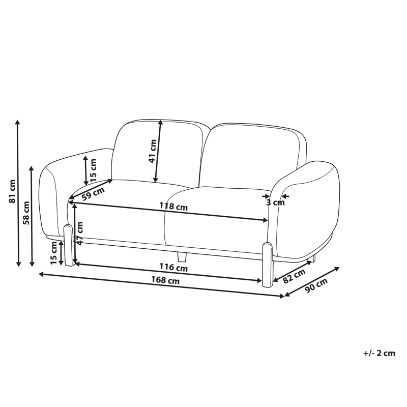 2-sits soffa Odnes i Bouclé - Vit - Möbler - Vardagsrum - Soffor - 2-sits soffor