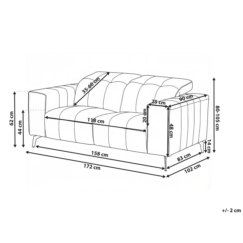 2-sits soffa Ommel - Ljusbeige - Möbler - Vardagsrum - Soffor - Reclinersoffor & Biosoffor