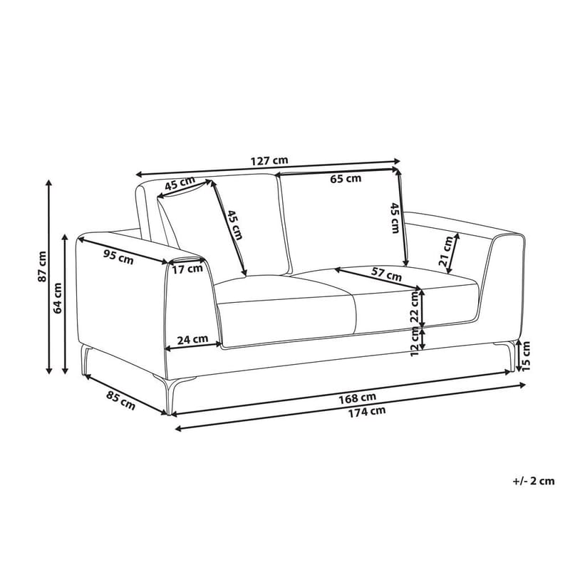2-sits soffa Reinen - Vit, Svart - Möbler - Vardagsrum - Soffor - 2-sits soffor