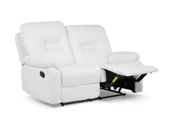 Rovik 2-sits Djup Reclinersoffa 146 cm i Konstläder - Vit - Möbler - Vardagsrum - Soffor - Reclinersoffor & Biosoffor