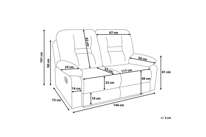 Rovik Soffa 2 Sits - Vit - Möbler - Vardagsrum - Soffor - Reclinersoffor & Biosoffor