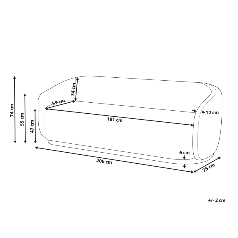2-sits soffa Sipo - Beige - Möbler - Vardagsrum - Soffor - 2-sits soffor