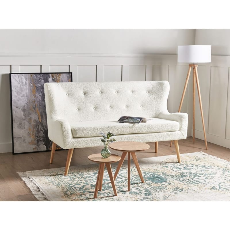 2-sits soffa Skibby - Vit, ljust trä - Förvaring - Småförvaring - Förvaringsställ - Pallställ