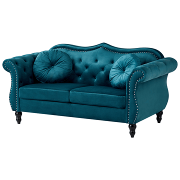 2-sits soffa Skien - Blågrön - Möbler - Vardagsrum - Soffor - Sammetssoffor