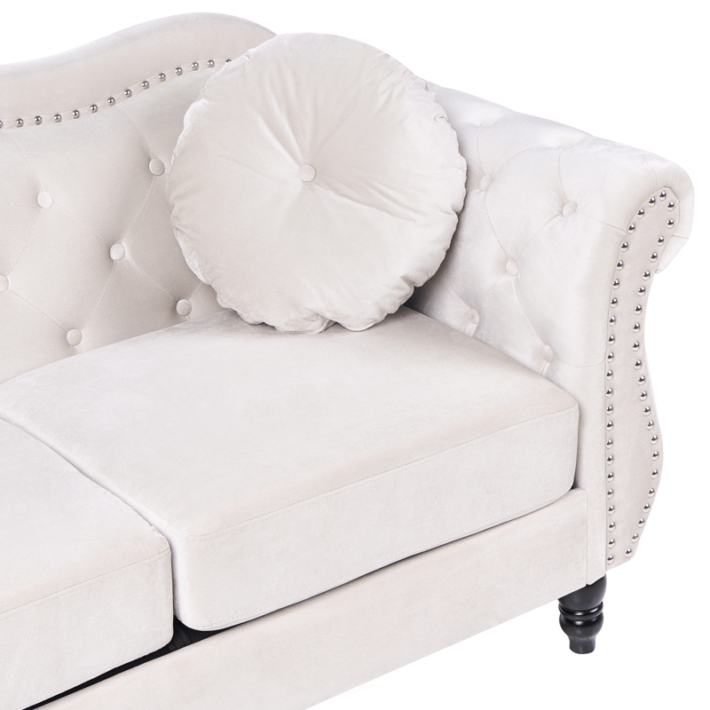 2-sits soffa Skien - Ljusbeige - Möbler - Vardagsrum - Soffor - Sammetssoffor