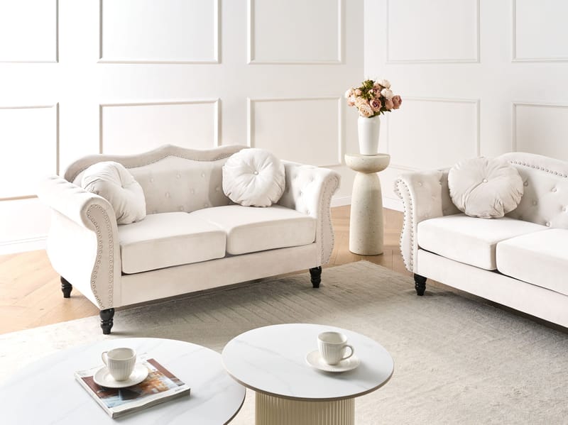 2-sits soffa Skien - Ljusbeige - Möbler - Vardagsrum - Soffor - Sammetssoffor