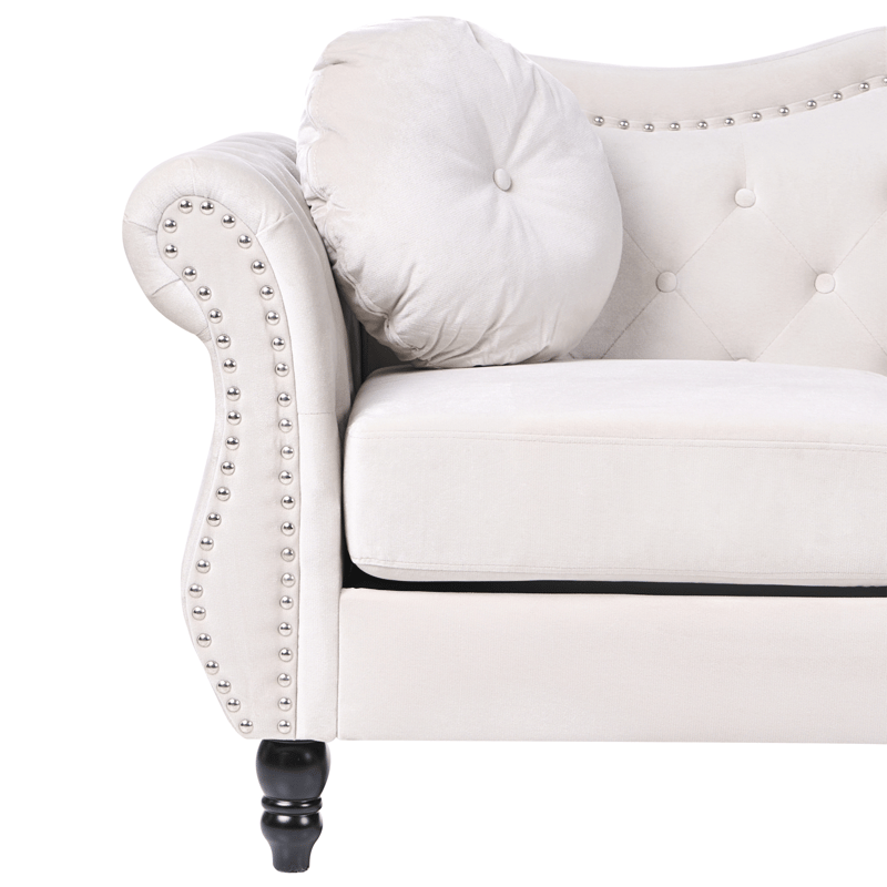 2-sits soffa Skien - Ljusbeige - Möbler - Vardagsrum - Soffor - Sammetssoffor