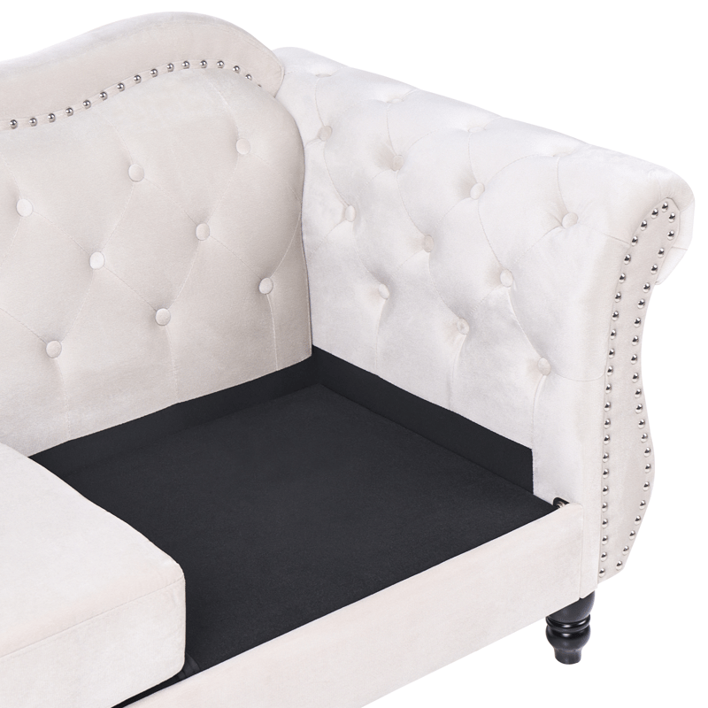 2-sits soffa Skien - Ljusbeige - Möbler - Vardagsrum - Soffor - Sammetssoffor