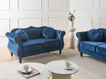 2-sits soffa Skien - Marinblå - Möbler - Vardagsrum - Soffor - Sammetssoffor