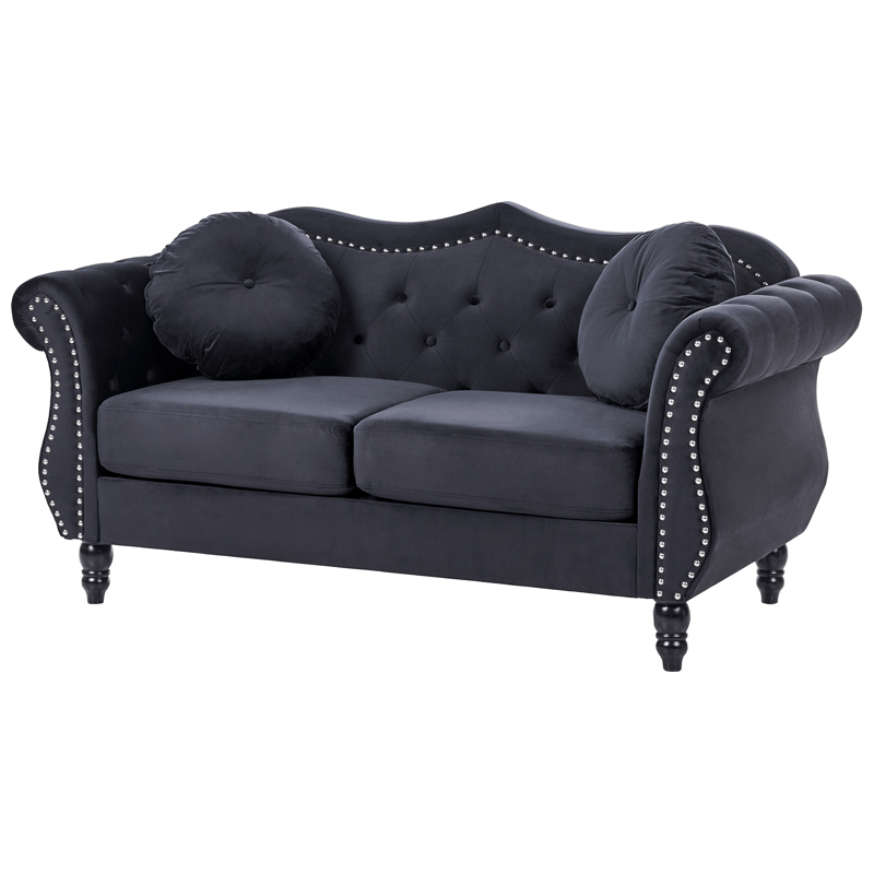 2-sits soffa Skien - Svart - Möbler - Vardagsrum - Soffor - Sammetssoffor