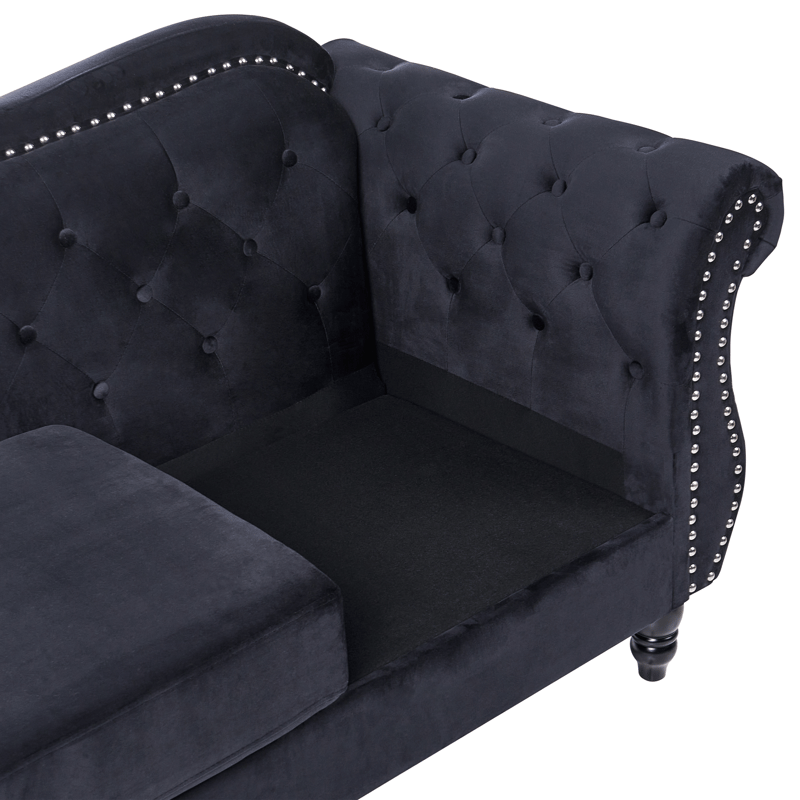 2-sits soffa Skien - Svart - Möbler - Vardagsrum - Soffor - Sammetssoffor