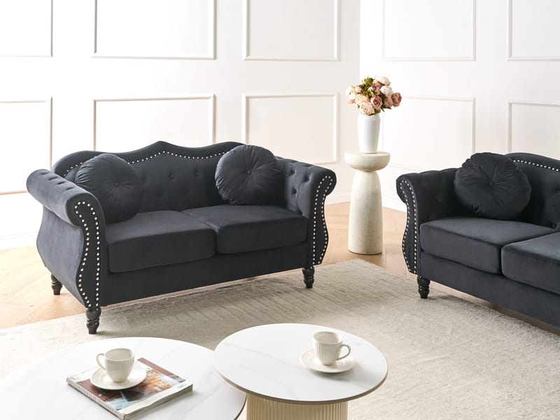 2-sits soffa Skien - Svart - Möbler - Vardagsrum - Soffor - Sammetssoffor