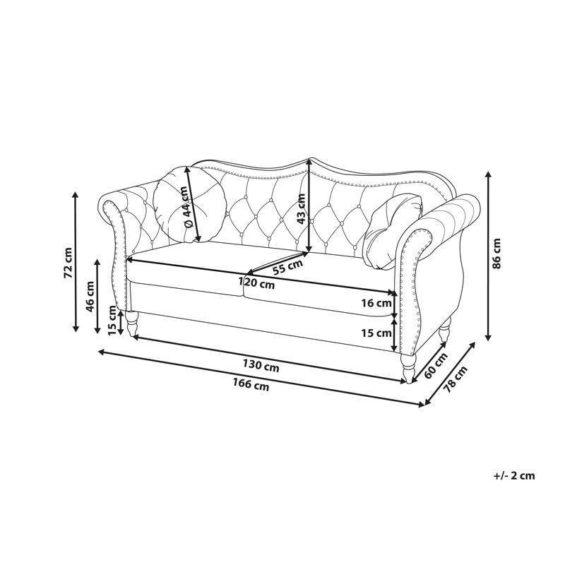 2-sits soffa Skien - Taupe - Möbler - Vardagsrum - Soffor - Sammetssoffor