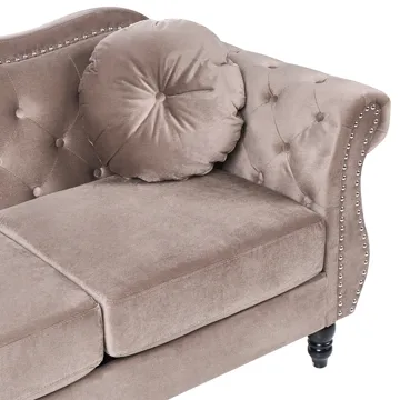 2-sits soffa Skien - Taupe - Möbler - Vardagsrum - Soffor - Sammetssoffor