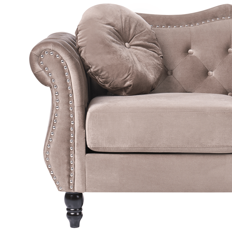 2-sits soffa Skien - Taupe - Möbler - Vardagsrum - Soffor - Sammetssoffor