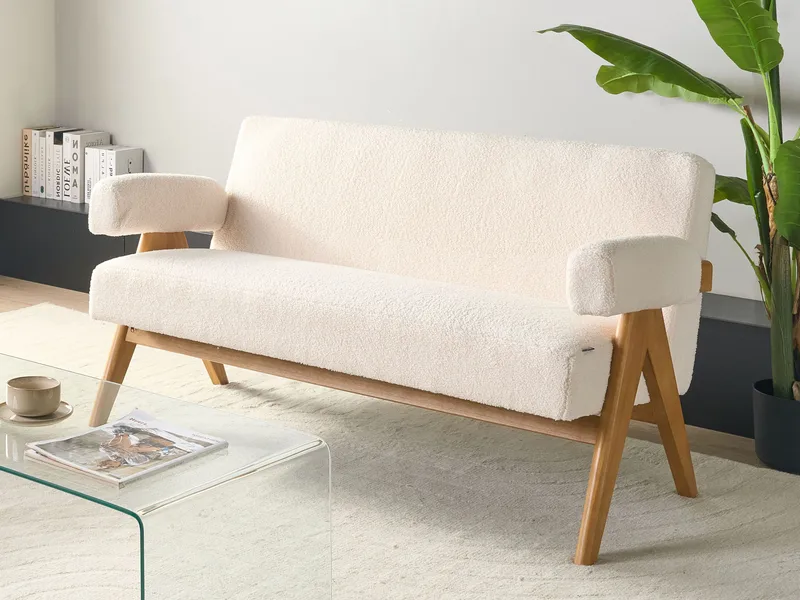 2-sits soffa Tamre - Off-white, ljusbrun - Möbler - Vardagsrum - Soffor - 2-sits soffor