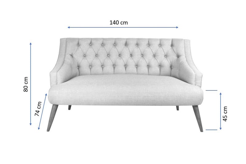 TEJARES 2-sits Soffa Krämvit/Natur - 2-sits soffor