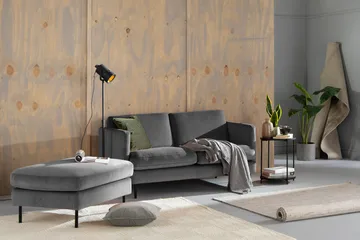 Teodin Sammetssoffa 2-sits - Ljusgrå - Möbler - Vardagsrum - Soffor - 2-sits soffor